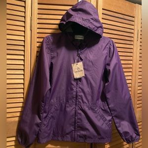 Magellan Purple Water Resistant Lightweight Lined Jacket w/Removable Hood